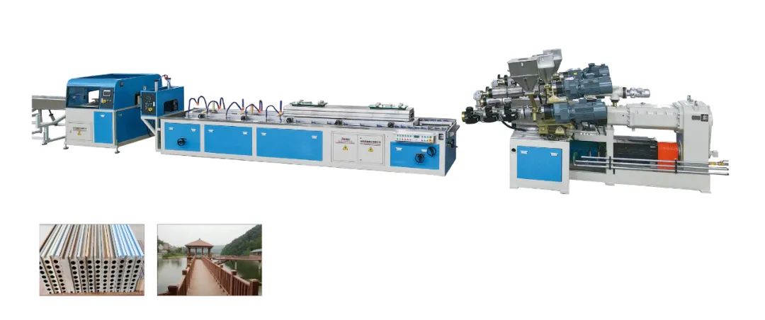 PE/PP wood plastic floor extrusion line